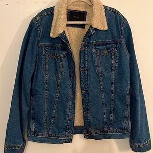 Zara Sherpa Lined Denim Jacket